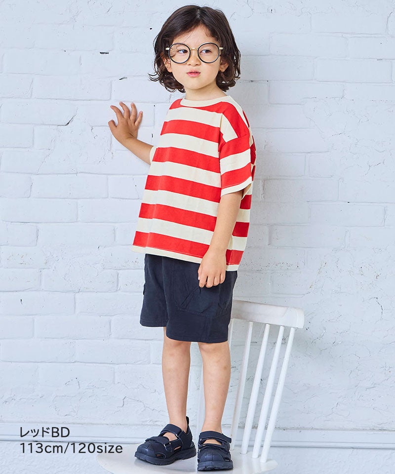 親子お揃い】ワイドボーダー半袖Tシャツ ｜ トップス ｜ 子供服の