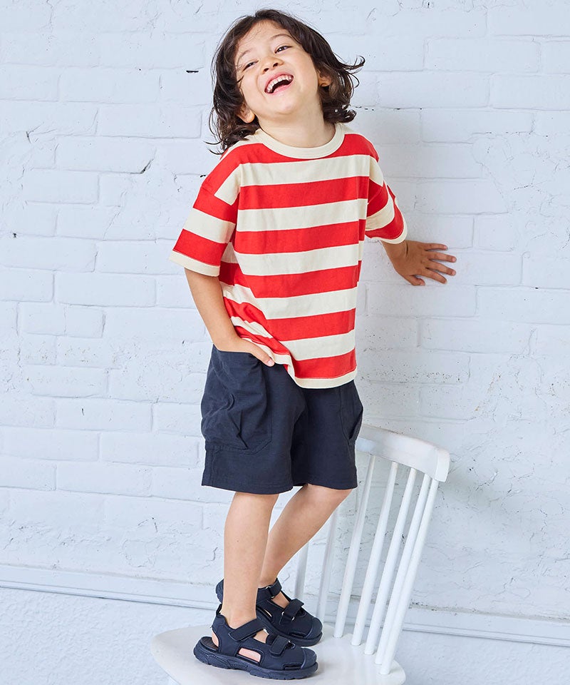 親子お揃い】ワイドボーダー半袖Tシャツ ｜ トップス ｜ 子供服の