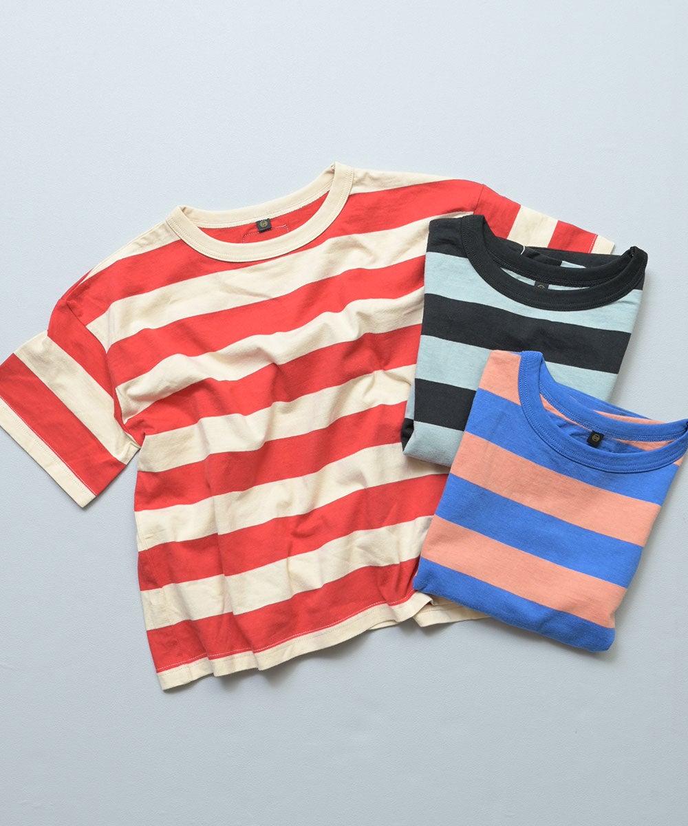親子お揃い】ワイドボーダー半袖Tシャツ ｜ トップス ｜ 子供服の