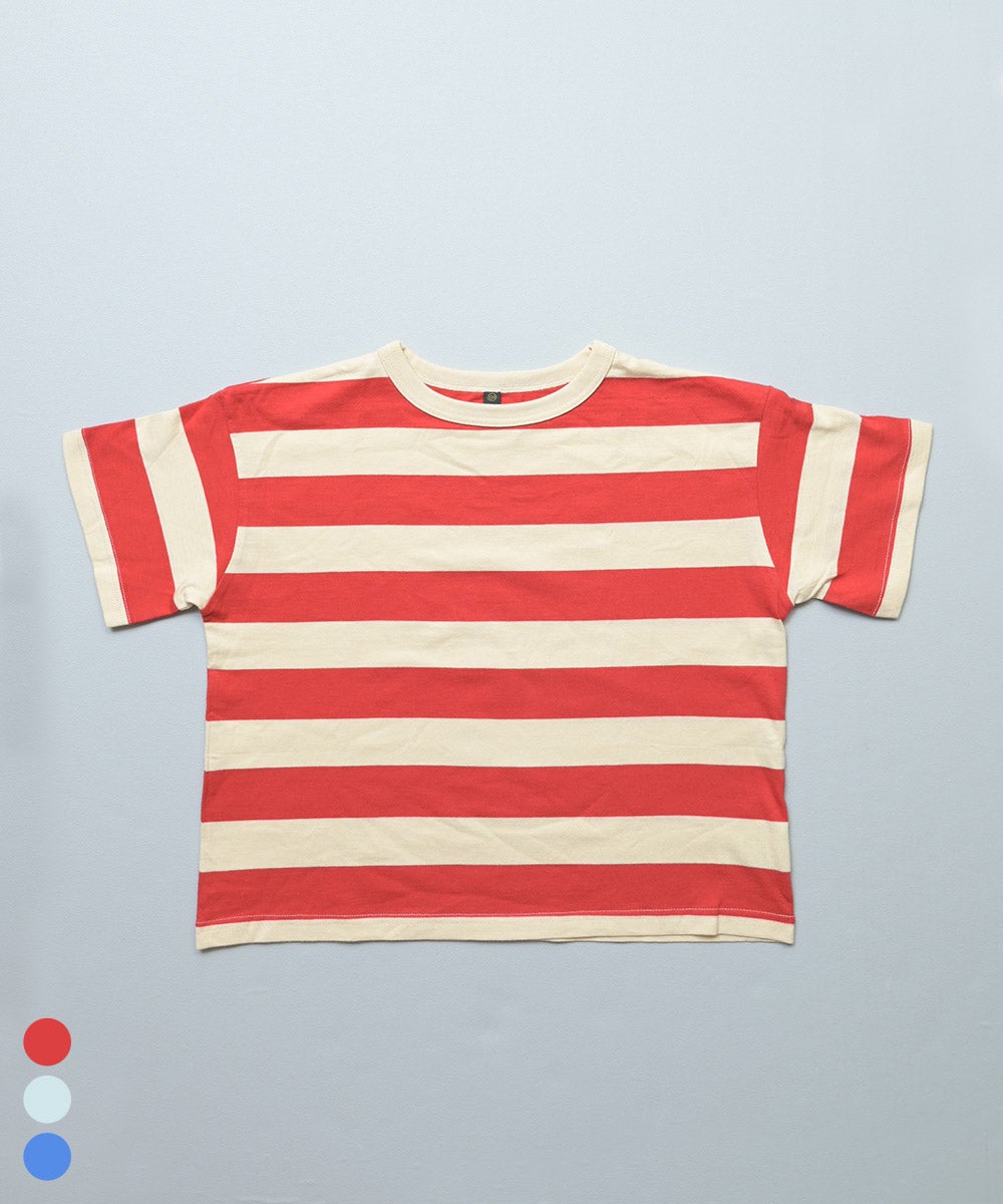 親子お揃い】ワイドボーダー半袖Tシャツ/大人サイズ ｜ トップス