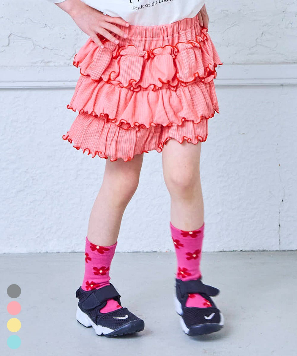 MIU MIU ピンク キュロット ショートパンツ リブフリルキュロットパンツ ｜ ボトムス ｜ 子供服のセレクトショップ