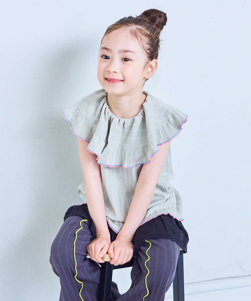 ピコレースビッグカラーカットソー ｜ トップス ｜ 子供服のセレクト