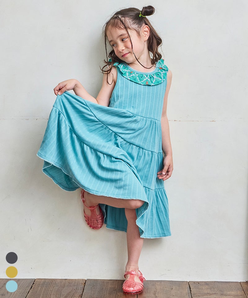 チョーカー付ティアードワンピース フリルカラーティアードワンピース ｜ ワンピース ｜ 子供服のセレクト