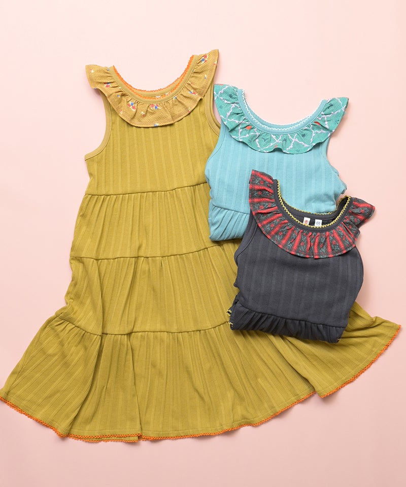 フリルカラーティアードワンピース ｜ ワンピース ｜ 子供服のセレクト