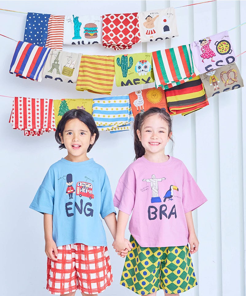【新品・まとめ売り】子供服 74点セット（主に110〜120cm） ぱぱっとワールドセットアップ（Tシャツ+ハーフパンツ