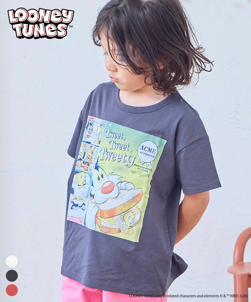 90s ルーニーテューンズ トゥイーティー ラメプリント 花柄 Tシャツ 別注】LOONEY TUNES プリント半袖Tシャツ ｜ トップス ｜ 子供服の