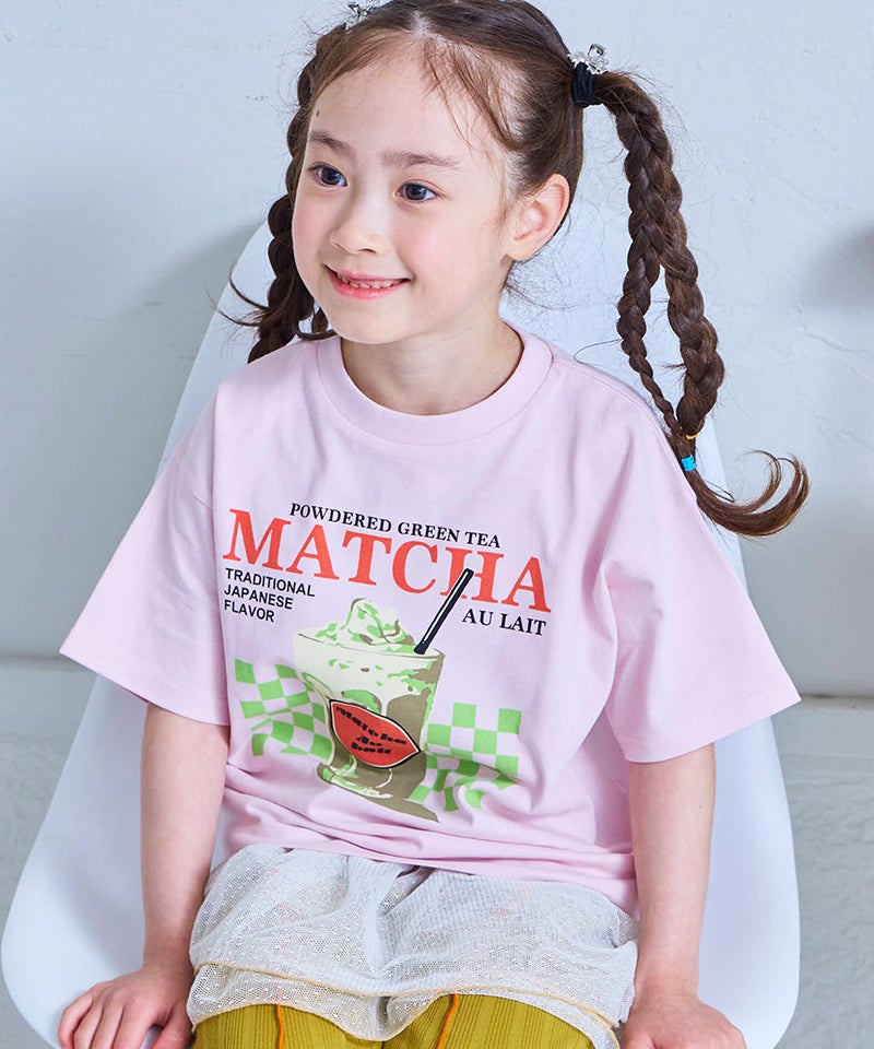 デイリープリント半袖Tシャツ ライトピンク