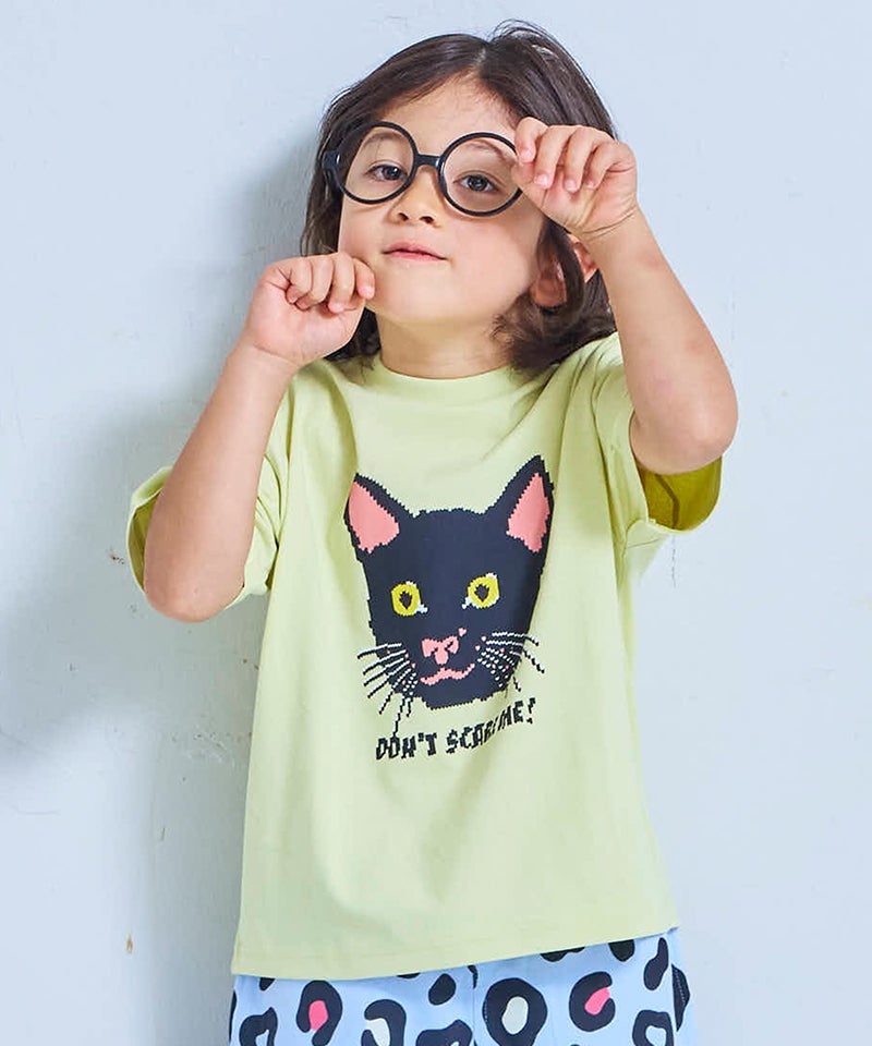 デイリープリント半袖Tシャツ マスタード