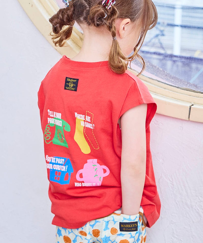 前後プリントフレンチスリーブTシャツ ｜ トップス ｜ 子供服の