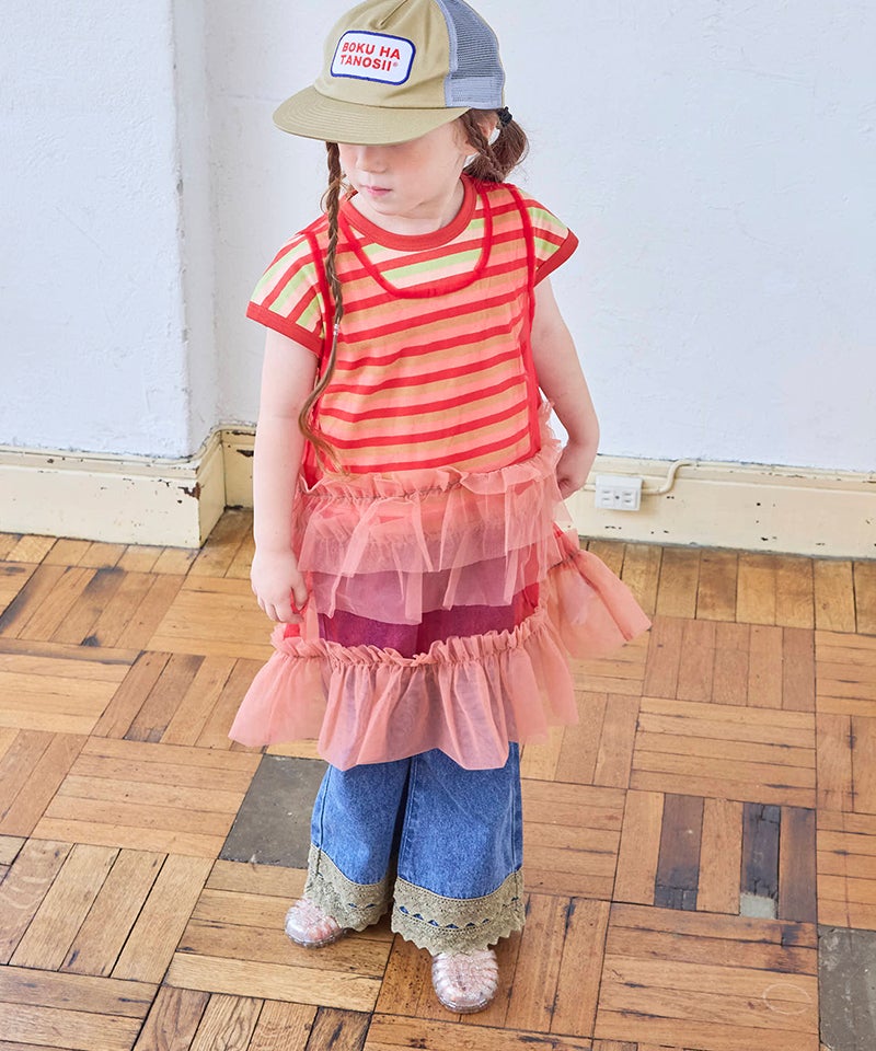 【for ちー様】オーダー品 親子お揃い】先染めボーダーリンガーTシャツ ｜ トップス ｜ 子供服の
