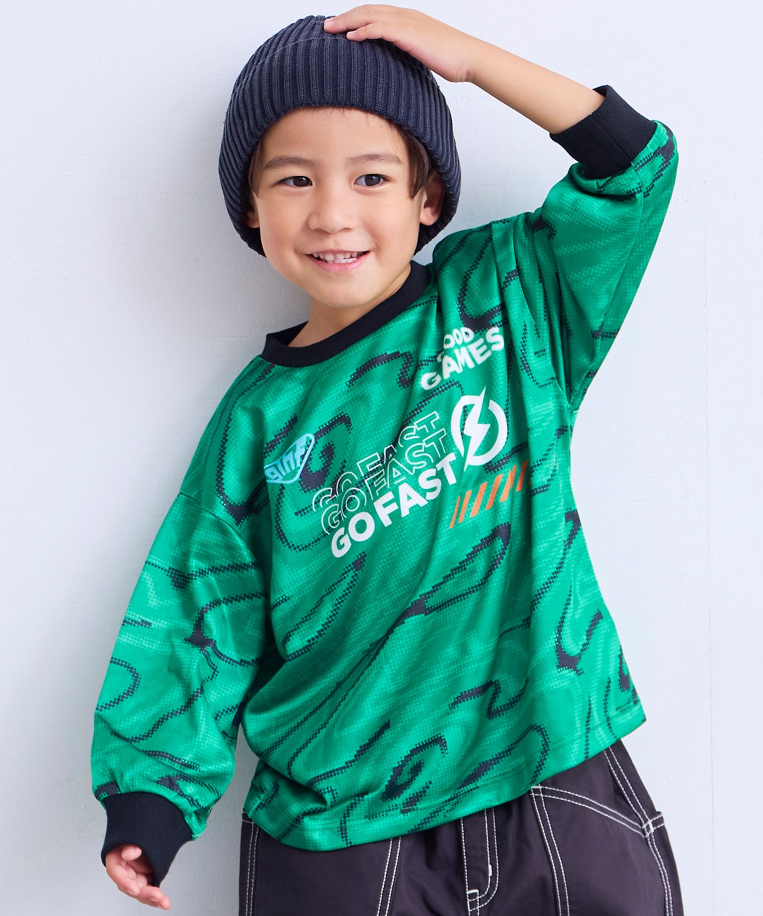デジタルプリントサッカー長袖Tシャツ ｜ トップス ｜ 子供服の