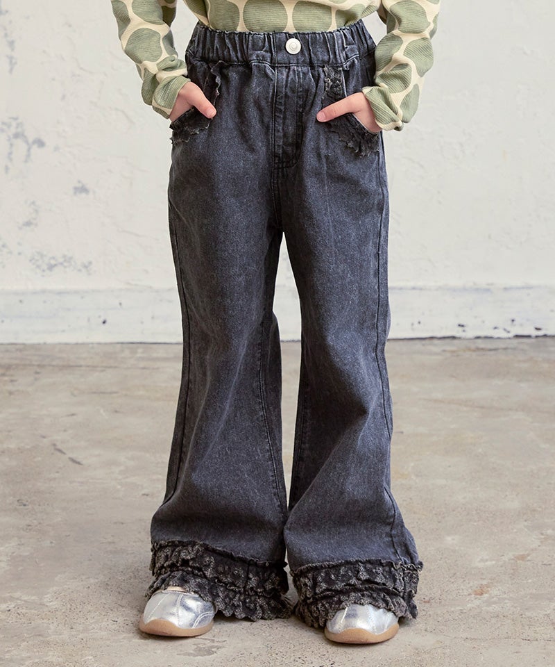 レースフリルフレアーパンツ ｜ ボトムス ｜ 子供服のセレクトショップ