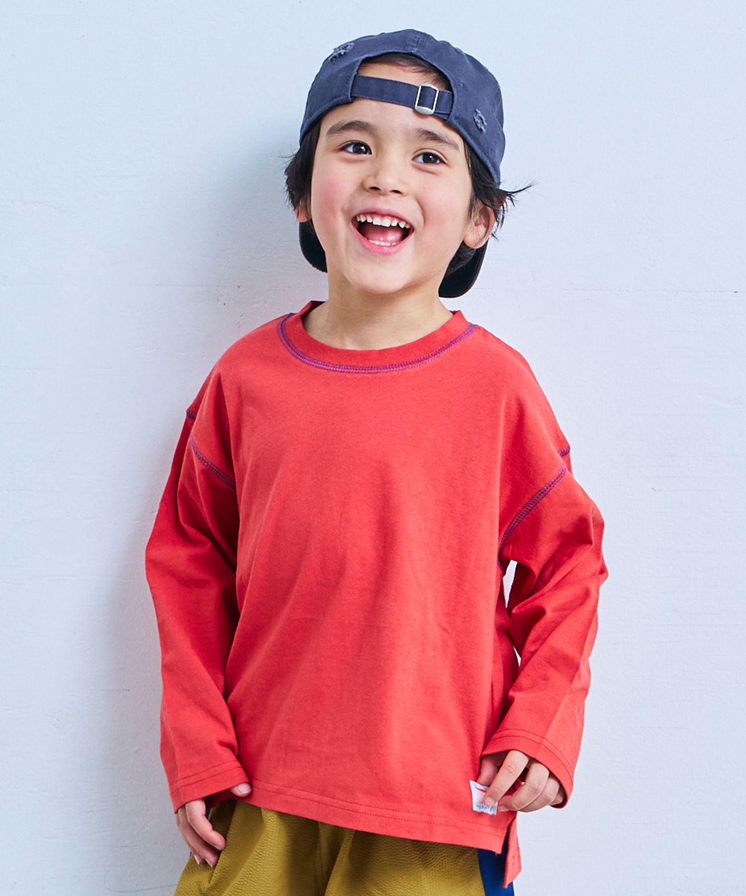 配色ステッチ長袖Tシャツ ｜ トップス ｜ 子供服のセレクトショップ