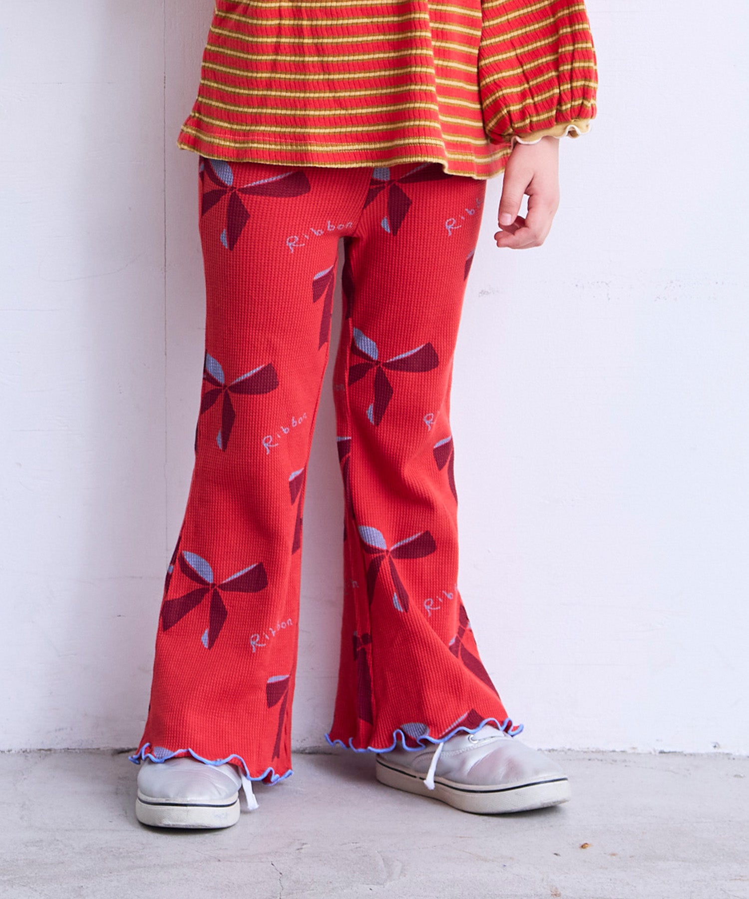 総柄ワッフルフレアーパンツ ｜ ボトムス ｜ 子供服のセレクトショップ