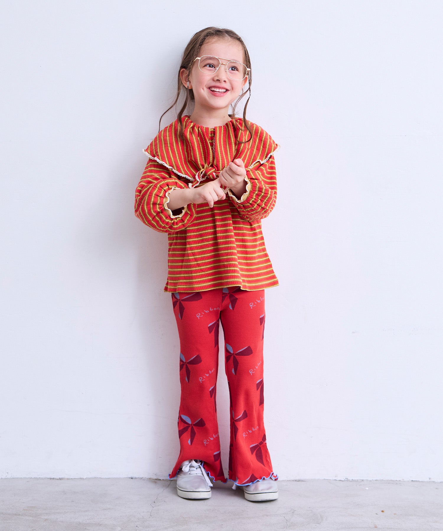 総柄ワッフルフレアーパンツ ｜ ボトムス ｜ 子供服のセレクトショップ