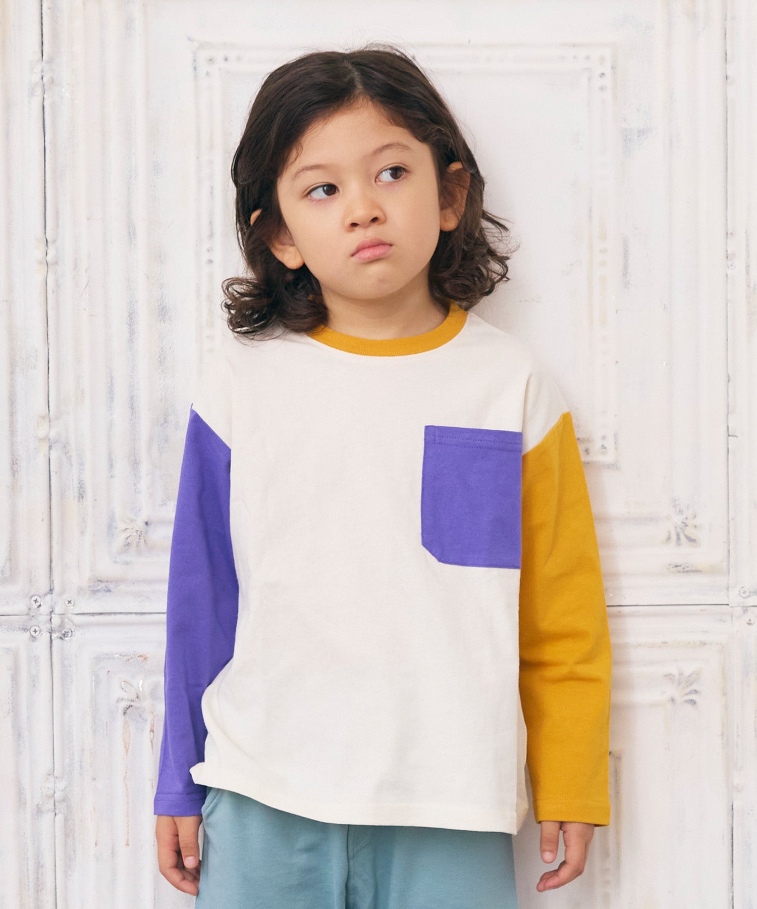 配色ポケット長袖Tシャツ ｜ トップス ｜ 子供服のセレクトショップ
