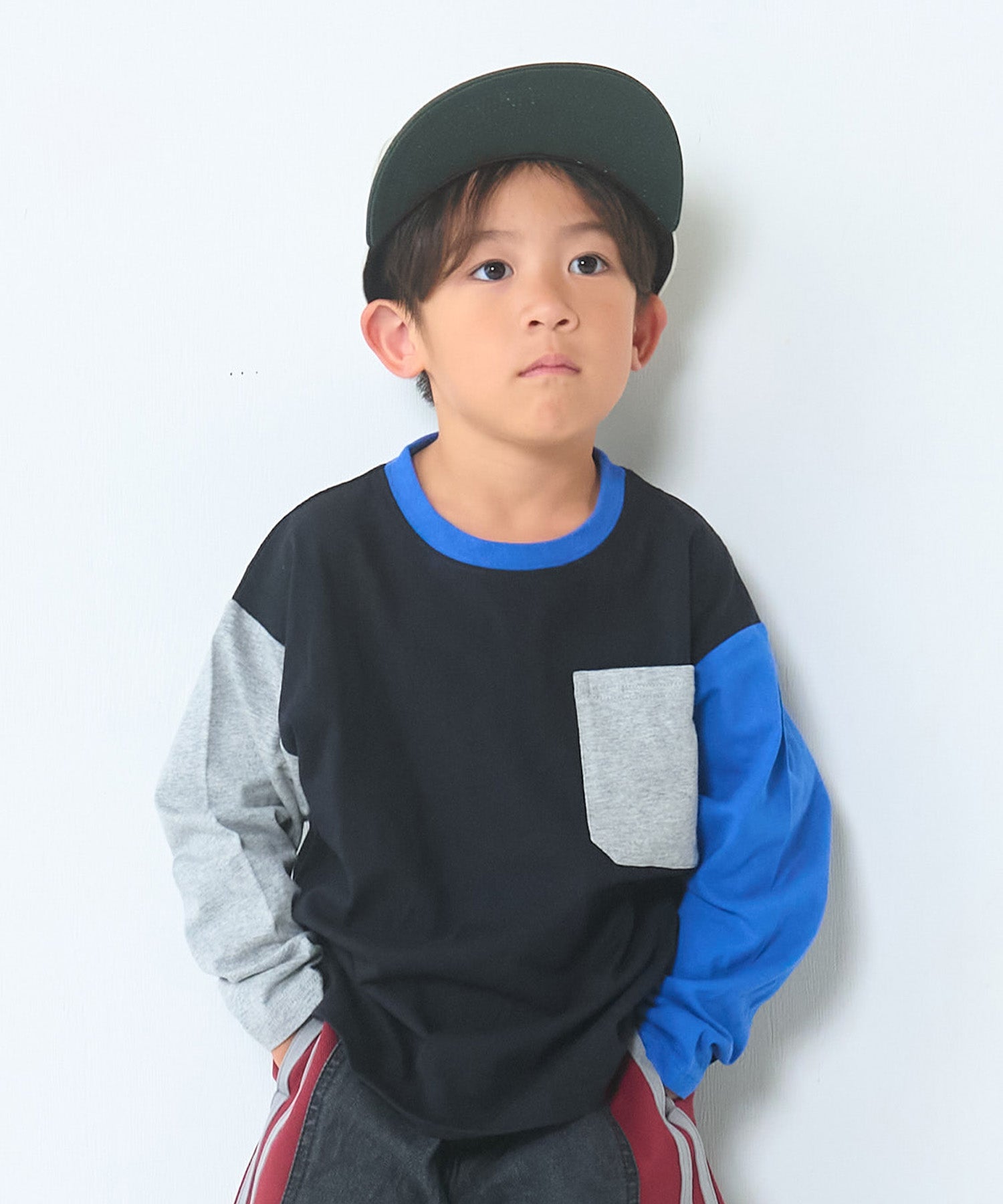新品タグ付き 男の子 子供服まとめ売り45点 100〜130 長袖 総額9万以上 配色ポケット長袖Tシャツ ｜ トップス ｜ 子供服のセレクトショップ