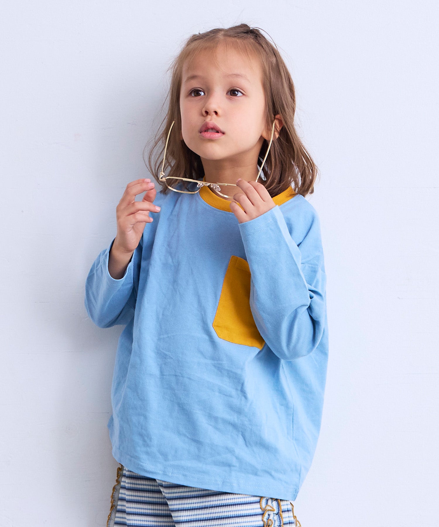 配色ポケット長袖Tシャツ ｜ トップス ｜ 子供服のセレクトショップ