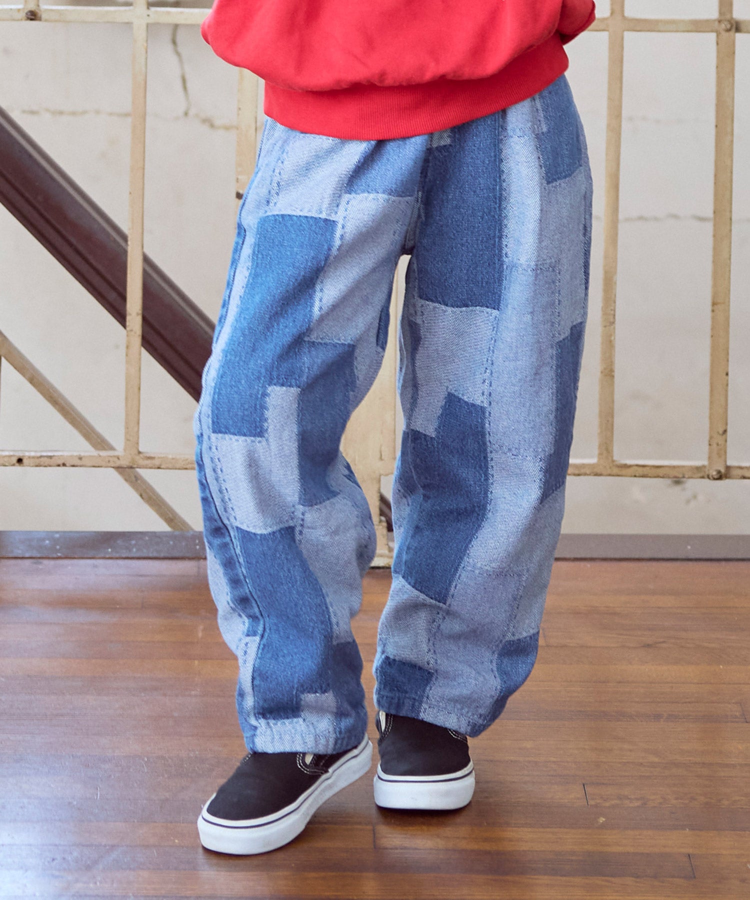 パッチワークデニムタックパンツ ｜ ボトムス ｜ 子供服のセレクト