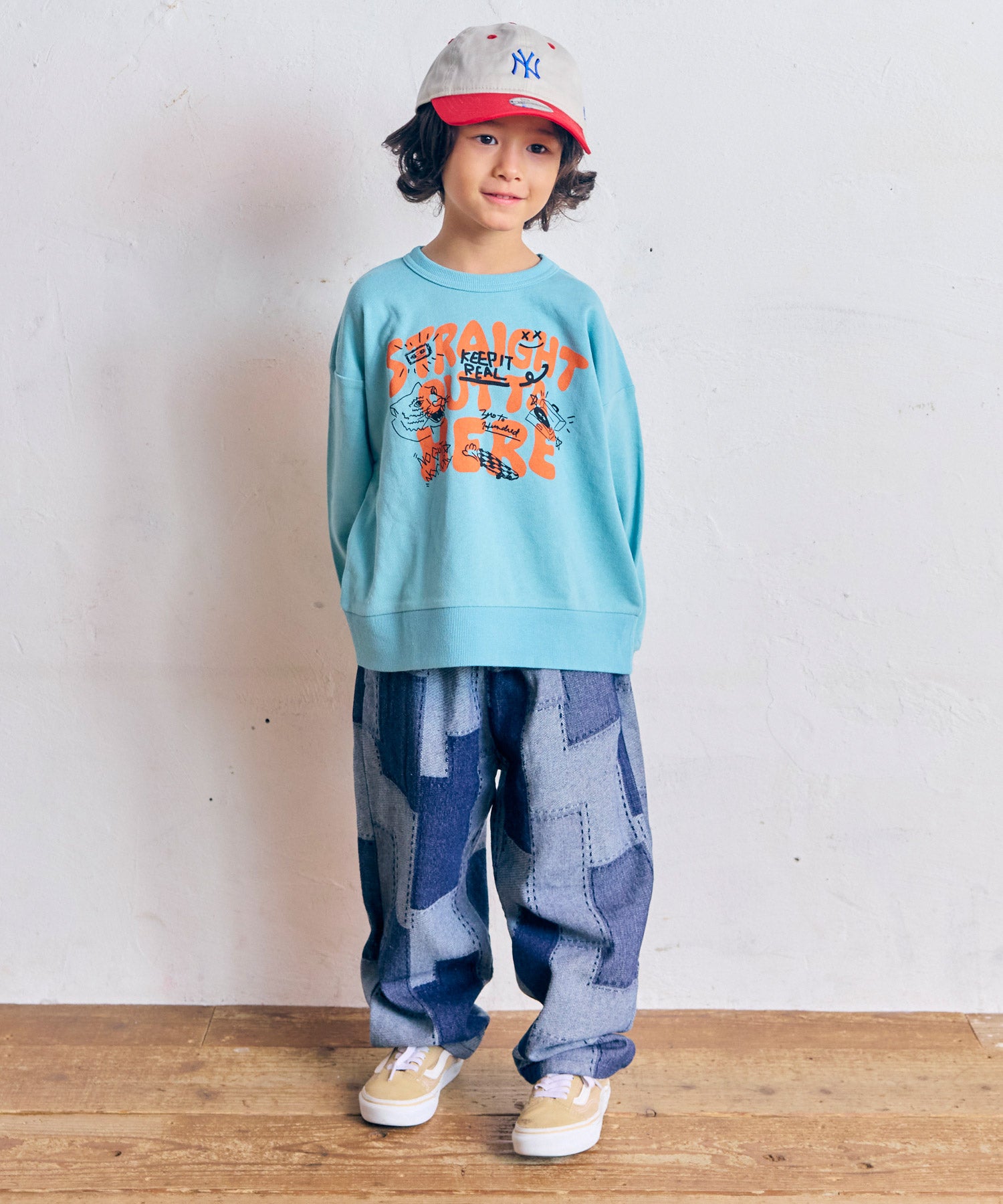 パッチワークデニムタックパンツ ｜ ボトムス ｜ 子供服のセレクト