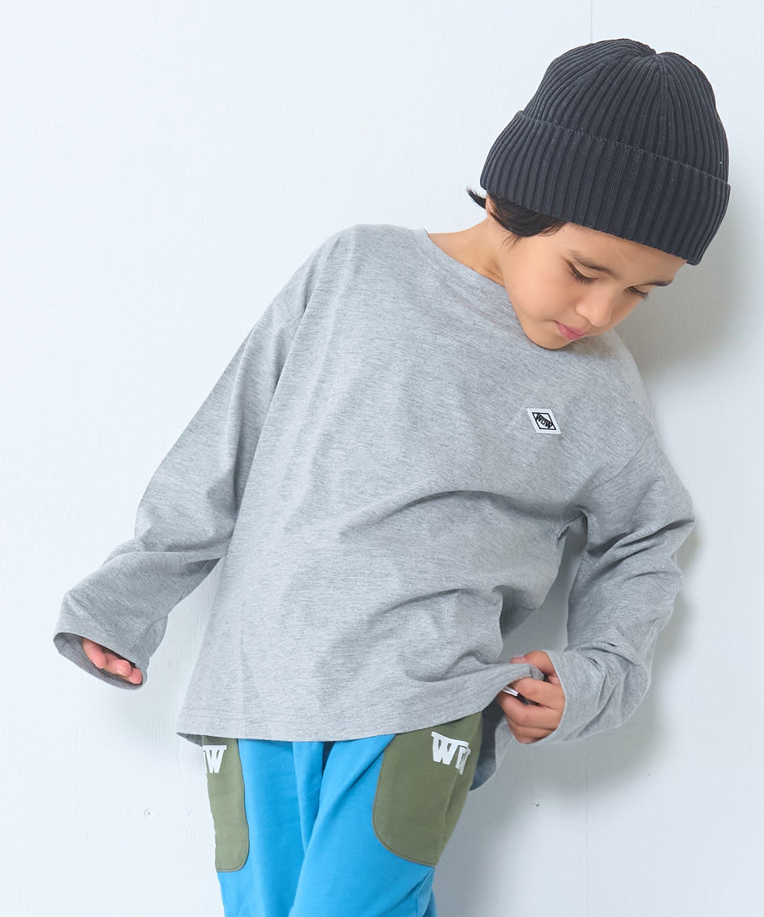 COTTON from U.S.A】マイニチワッペンムジ長袖Tシャツ ｜ トップス