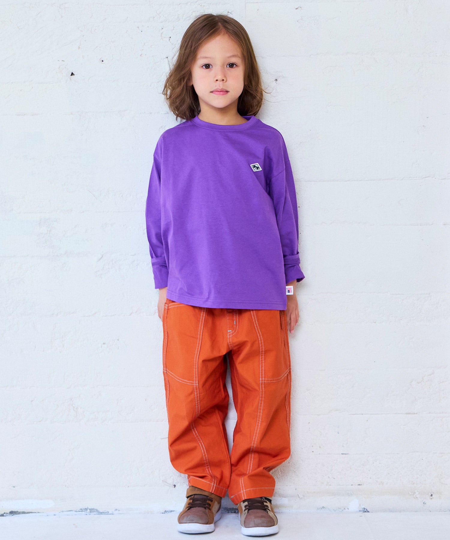 COTTON from U.S.A】マイニチワッペンムジ長袖Tシャツ ｜ トップス