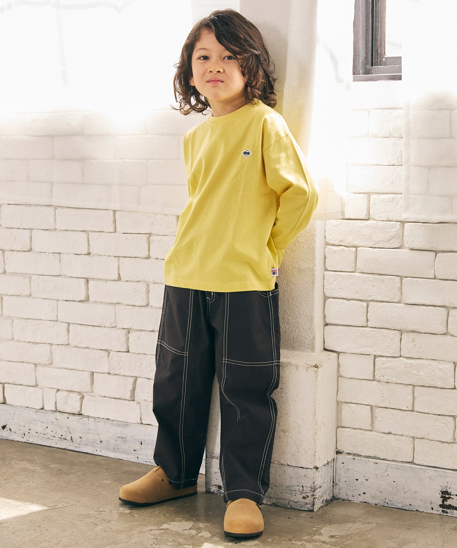 COTTON from U.S.A】マイニチワッペンムジ長袖Tシャツ ｜ トップス